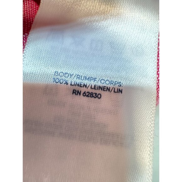 Lands' End Men's Linen Camp Collar Short Sleeve Shirt Sz XL Pink Traditional Fit - Picture 5 of 12